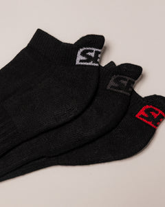 Black Trainer Socks 3 Pack
