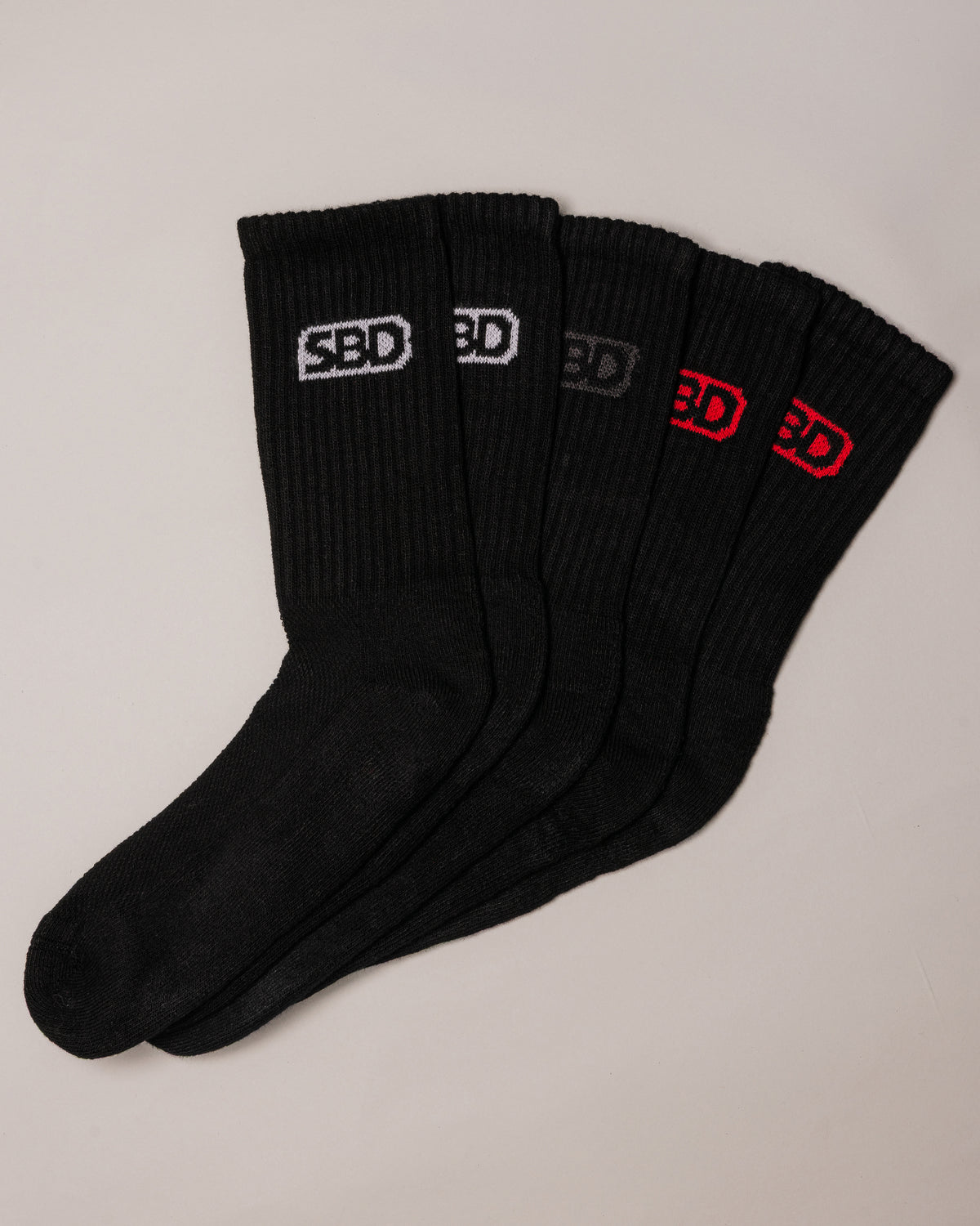 Black Crew Socks 5 Pack