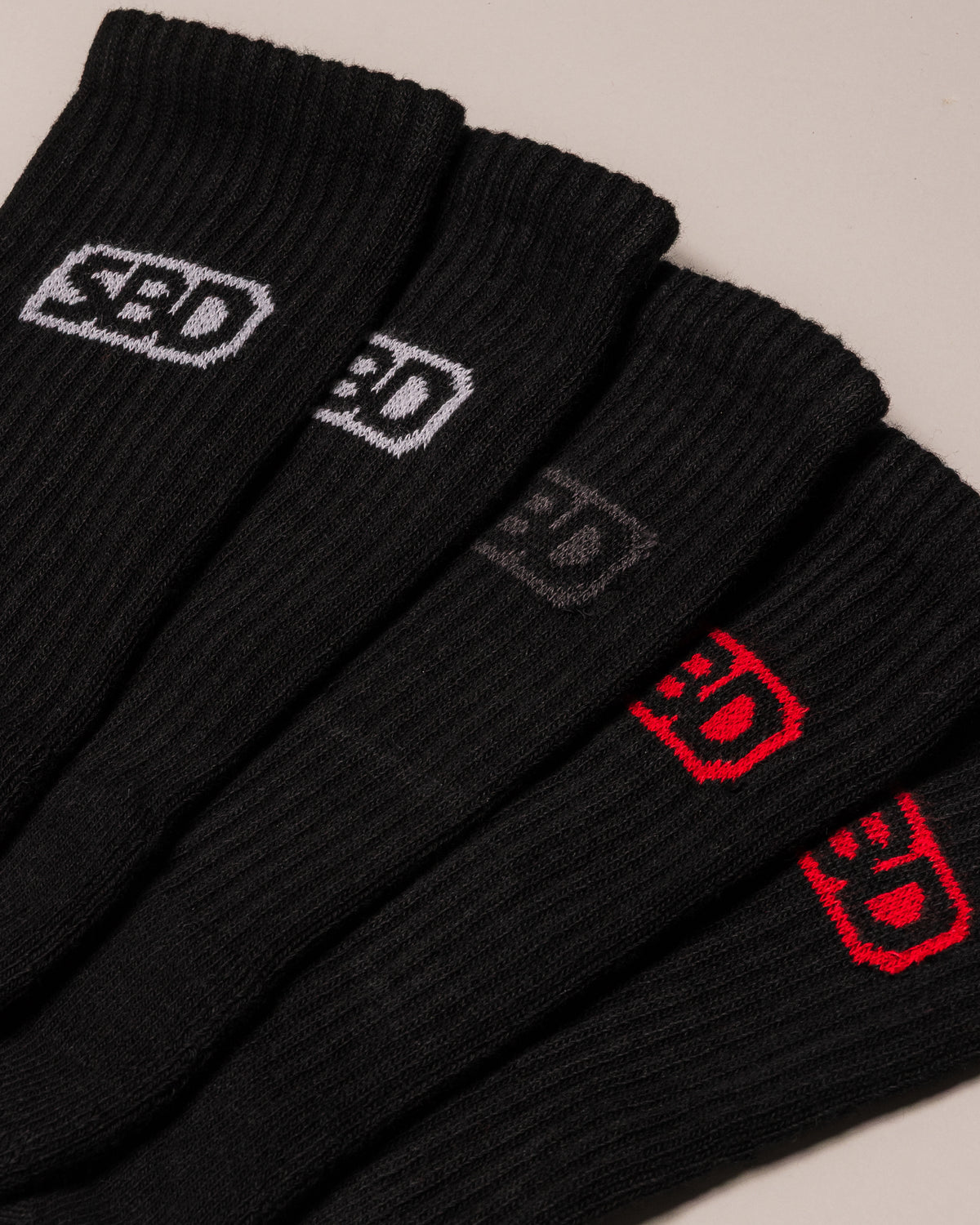 Black Crew Socks 5 Pack