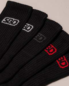 Black Crew Socks 5 Pack